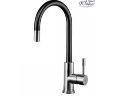 Maišytuvas BlueWater Lima-inox/juodas, su ištraukiamu dušeliu