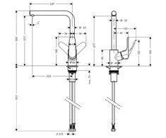 Hansgrohe HG Focus kitchen mix.280 swivel spout