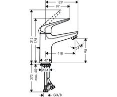 Maišytuvas Hansgrohe Novus 100, 71030000