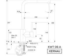 Šaldytuvas Maišytuvas Kernau KWT 06A PO Deep Juodas 60011