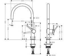 Maišytuvas plautuvei Hansgrohe Talis M54 270 72804000