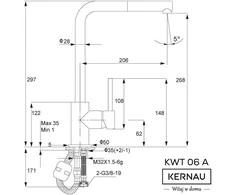 Maišytuvas su ištr. žarna Kernau KWT 06A PO 60007 Juodas METALLIC