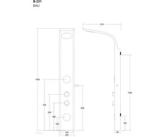 Masažinė dušo panelė Corsan Bali B231M (standartinis maišytuvas) chromas