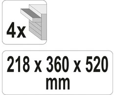 Įrankių dėžė Yato YT-08874, 4 stalčiai