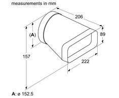 Bosch HEZ9VDSI0 Adapterio kanalas, ⌀ 150 mm, apvalus plokščias