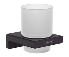 Pakabinama stiklinė dantų šepetėliams Hansgrohe AddStoris 41749670, juodas matinis laikiklis