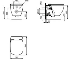 Pakabinamas klozetas su soft close dangčiu Ideal Standard Tesi AquaBlade T354601