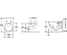 Pakabinamas klozetas Villeroy &amp; Boch Subway 2 Direct Flush su slim Soft Close dangčiu ir CeramicPlus