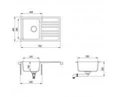 Plautuvė AQUASANITA NOTUS SQ101AW 601 Juodas - Metallic, ekscentrinis ventilis