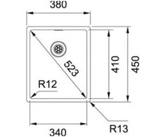 Plautuvė FRANKE BXX 210/110-34 su ventiliu, 127.0372.501