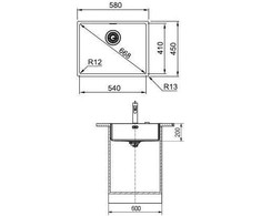 Plautuvė Franke BXX 210/110-54 su ventiliu 127.0372.488