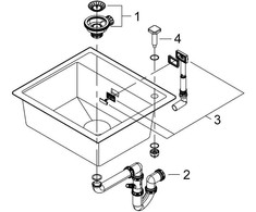 Plautuvė Grohe Composite K700, 31651AP0, juoda