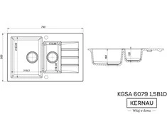 Plautuvė Kernau KGSA 6079 1,5B1D Baltas