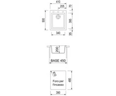 Plautuvė PLADOS ONE ON4110-70 juoda matinė, su sifonu, ventiliu