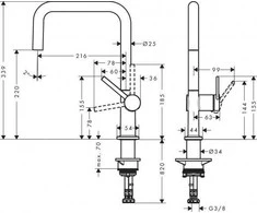 Plautuvės maišytuvas Hansgrohe Talis M54, U 220, 1jet, 72806000, chromo