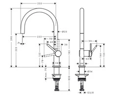 Plautuvės maišytuvas Hansgrohe Talis M54, 72804800, nerūd. plieno
