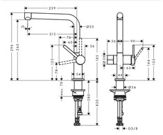 Plautuvės maišytuvas Hansgrohe Talis M54, 72827000, chromo