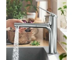Plautuvės maišytuvas su ištraukiama žarna Hansgrohe Zesis M33, 74801000, chromo