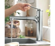 Plautuvės maišytuvas su ištraukiama žarna Hansgrohe Zesis M33, 74801000, chromo