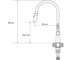 Plautuvės maišytuvas su lanksčia žarna ir dušelio funkcija Quadron GINA, 3922505_BLM, juodas