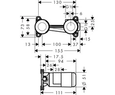 Potinkinė maišytuvo dalis Hansgrohe 13623180