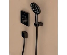Potinkinės, termostatinės dušo sistemos komplektas Hansgrohe Raindance E 27939670, juodas matinis