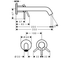 Potinkinis praustuvo maišytuvas Hansgrohe Tecturis S EcoSmart 73351670