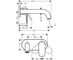 Potinkinis praustuvo maišytuvas Hansgrohe Vernis 71576670