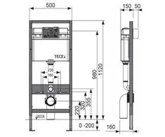 Potinkinis rėmas Tece 9400412 + mygtukas+tvirtinimai+tarpinė