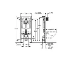 WC rėmas GROHE RAPID SL, 3 viename