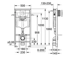 Potinkinis WC rėmas su nuleidimo klavišu Grohe 3in1 Rapid SL 38772001