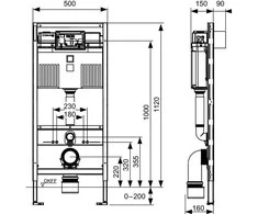 TECE potinkinis unitazo modulis, h-1120 mm