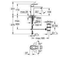 Praustuvo maišytuvas GROHE Eurocube 23445000