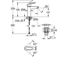 Praustuvo maišytuvas Grohe EUROSMART 23923003