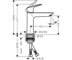 Praustuvo maišytuvas Hansgrohe Logis 71253000, chromas