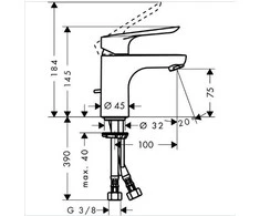 Praustuvo maišytuvas Hansgrohe Logis E 71160000