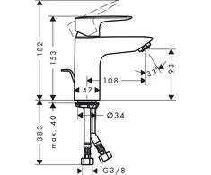 Praustuvo maišytuvas Hansgrohe MySport 71111000