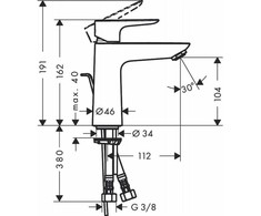 Praustuvo maišytuvas Hansgrohe Talis E 71713990, poliruoto aukso