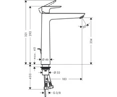 Praustuvo maišytuvas Hansgrohe Talis E, 71716000