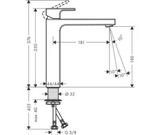 Praustuvo maišytuvas Hansgrohe Vernis Shape 190, 71591000, chromas
