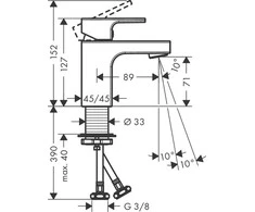 Praustuvo maišytuvas Hansgrohe Vernis Shape, 71567000, chromas