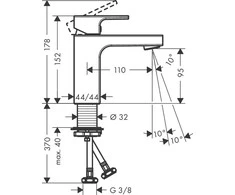 Praustuvo maišytuvas Hansgrohe Vernis Shape, 71569000, chromas