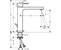 Praustuvo maišytuvas Hansgrohe Vernis Shape 190, 71562670, juodas matinis