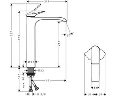 Praustuvo maišytuvas Hansgrohe Vivenis 75042670