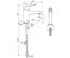 Praustuvo maišytuvas su bidė dušeliu Ideal Standard CeraPlan BD231AA, Chromas
