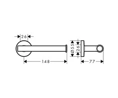 Prie sienos montuojamas tualetinio popieriaus laikiklis Hansgrohe Logis Universal 41726000