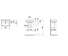 Laufen Pro S praustuvas, 450x340 mm, baltas H8159610001041