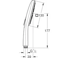 Rankinio dušo galva Grohe RAINSHOWER SMARTACTIVE 130 CUBE, 26582LS0