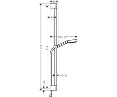 Rankinio dušo komplektas Hansgrohe Pulsify Select S 05 3jet Relaxation, 24170000, chromo