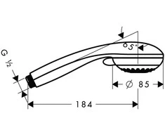 Hansgrohe „Crometta 85 Vario“ rankinio dušo purkštuvas, chromuotas